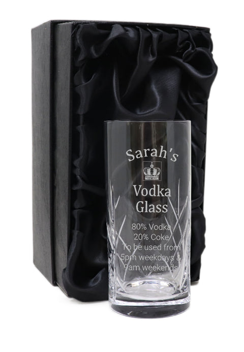 Personalised Crystal Highball Glass - Vodka % Design