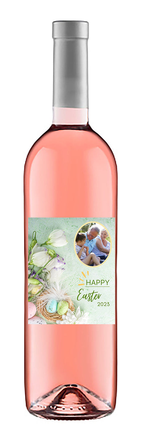Personalised Wine Bottle Label - Easter Photo Design