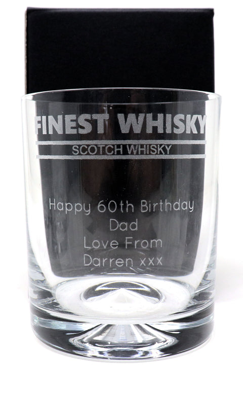 Personalised Finest Whisky Gift Hamper with Engraved Glass
