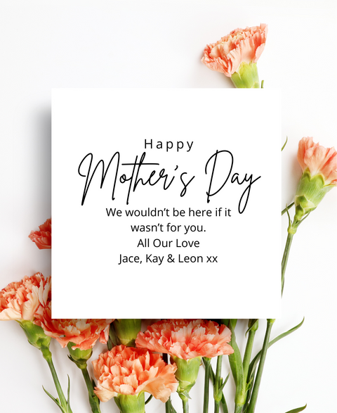 Personalised Wine Bottle Label - Mother´s Day Flowers Design