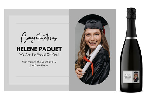 Personalised Prosecco Bottle Label - Graduation Photo Design