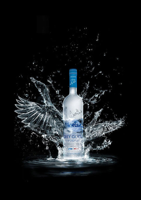 Personalised Glass Tumbler & Bottle of Vodka - Grey Goose Banner Design