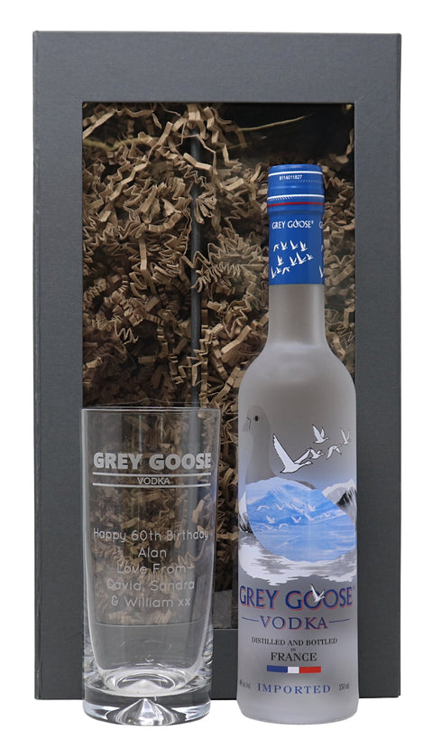 Personalised Highball Glass & 35cl Grey Goose - Grey Goose Vodka Banner Design