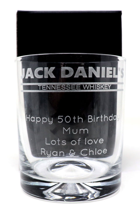 Personalised Glass Tumbler & Jack Daniels - Banner Design