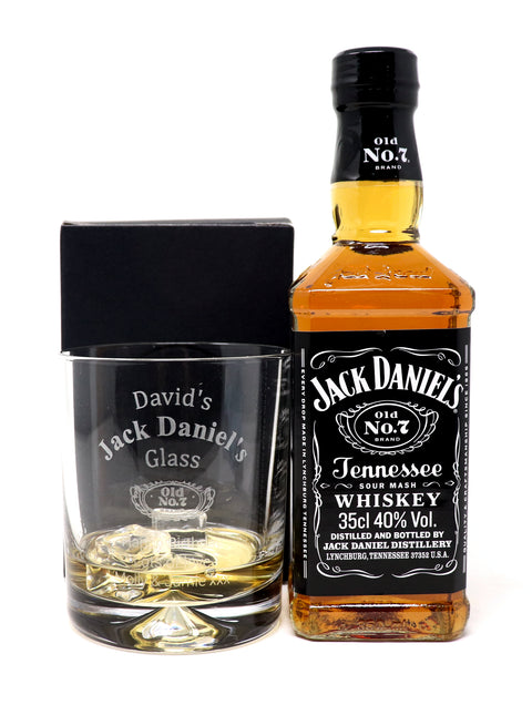 Personalised Glass Tumbler & 35cl Jack Daniels - Jack Daniels Design