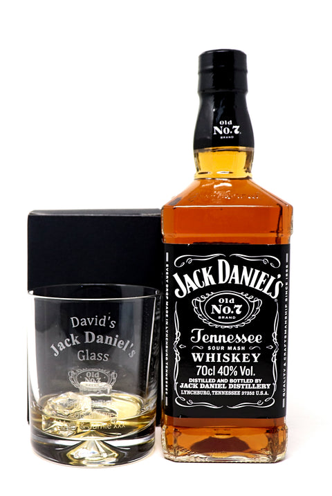 Personalised Glass Tumbler & 70cl Jack Daniels - Jack Daniels Design