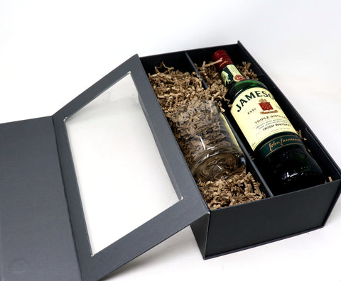 Personalised Glass Tumbler & 70cl Jameson Irish Whiskey - Label Design