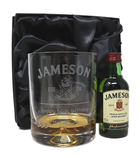 Personalised Glass Tumbler & Miniature - Jameson Label Design