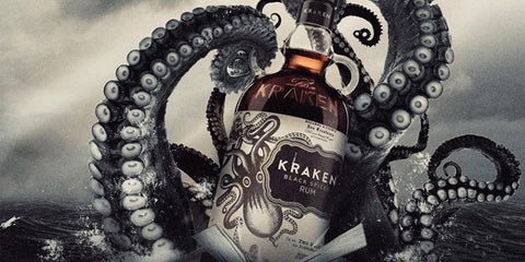 Personalised Glass Tumbler & 70cl Kraken Black Spiced Rum - Label Design