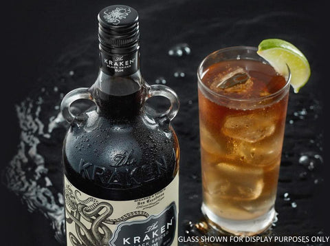 Personalised Glass Tumbler & 70cl Kraken Black Spiced Rum - Label Design