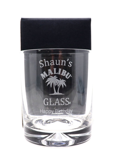 Personalised Malibu Rum Glass Tumbler & Malibu