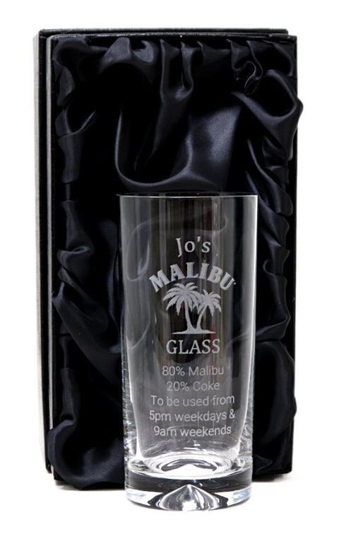 Personalised Highball Glass - Malibu % Design