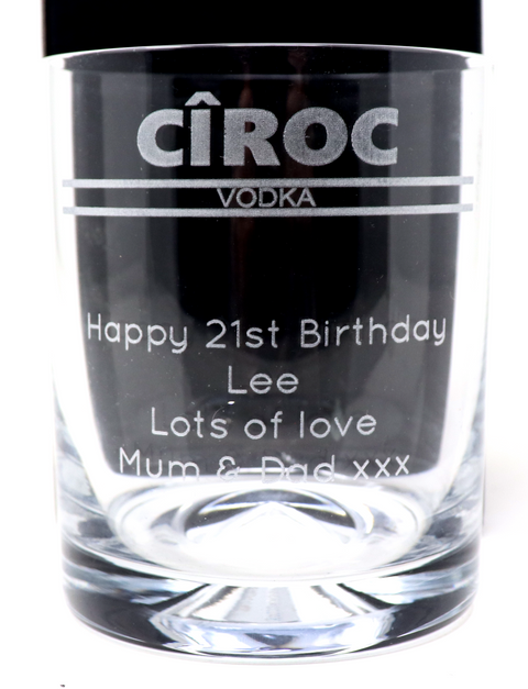 Personalised Ciroc Vodka Gift Hamper with Engraved Vodka Glass