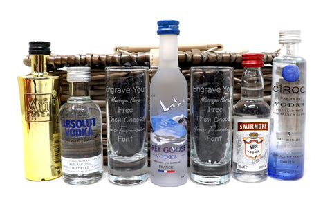 Personalised Vodka Shot Glasses Gift Hamper