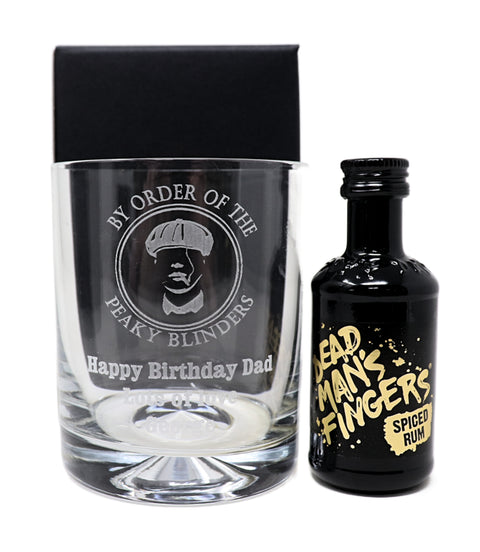 Personalised Glass Tumbler & Miniature - Peaky Blinders Design