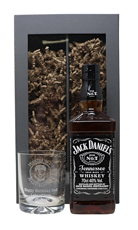 Personalised Glass Tumbler & Bottle of Alcohol - Peaky Blinders Design