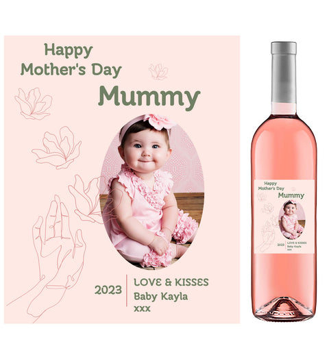 Personalised Wine Bottle Label - Mother´s Day Photo Design