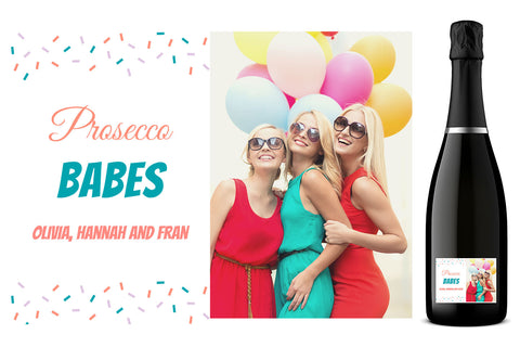 Personalised Prosecco Bottle Label - Prosecco Babes Photo Design