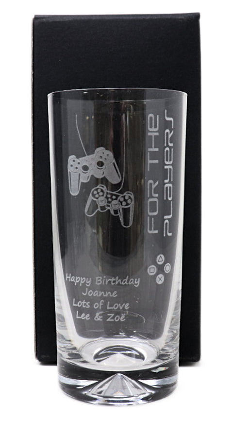 Personalised Highball Glass Gaming Gift Set - PlayStation Design