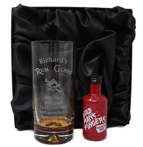 Personalised Highball Glass & Miniature - Rum % Design