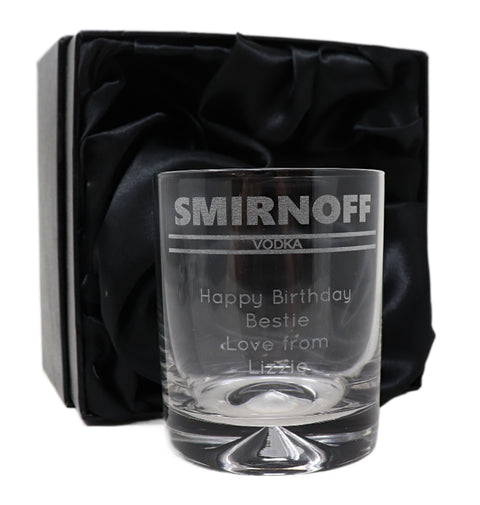 Personalised Glass Tumbler - Smirnoff Banner Design
