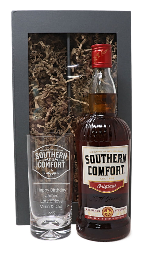 Personalised Highball Glass & 70cl Southern Comfort - Label Design