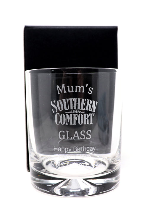 Personalised Glass Tumbler & Miniature - Southern Comfort Design