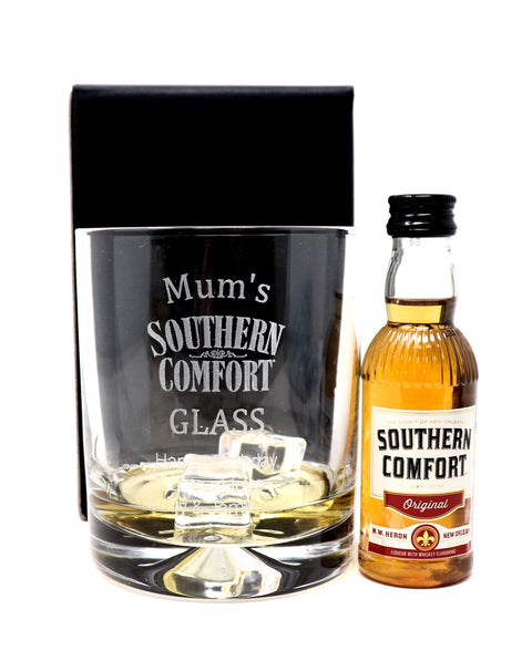 Personalised Glass Tumbler & Miniature - Southern Comfort Design