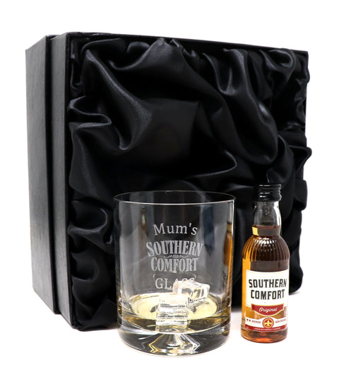 Personalised Glass Tumbler & Miniature - Southern Comfort Design