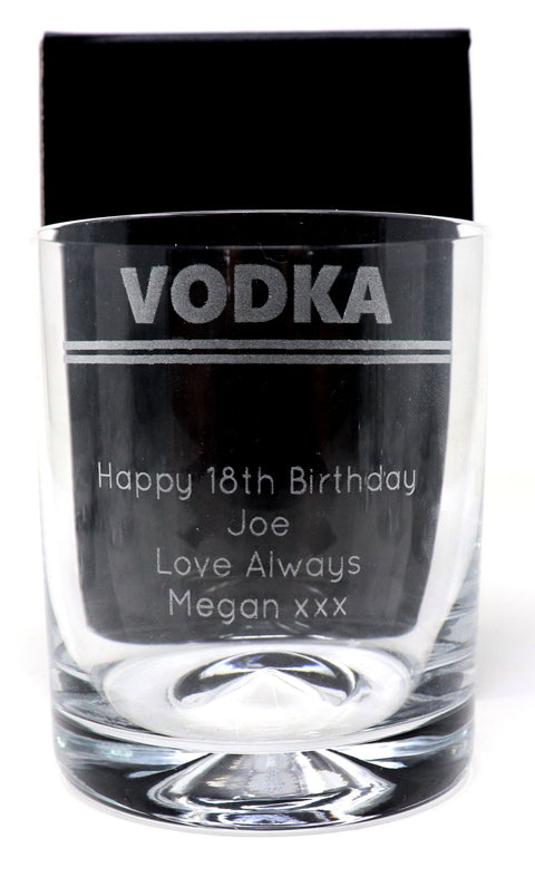 Personalised Premium Vodka Gift Hamper with Engraved Vodka Glass