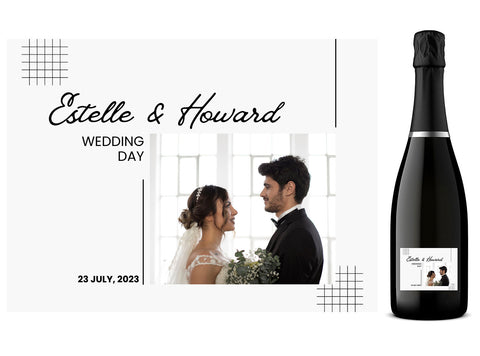 Personalised Prosecco Bottle Label - Wedding Photo Design