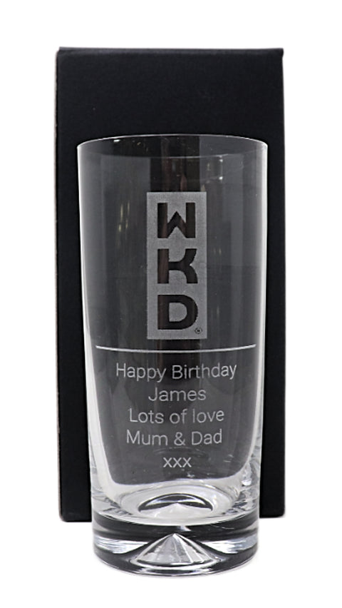 Personalised Highball Glass & WKD Blue - WKD Design