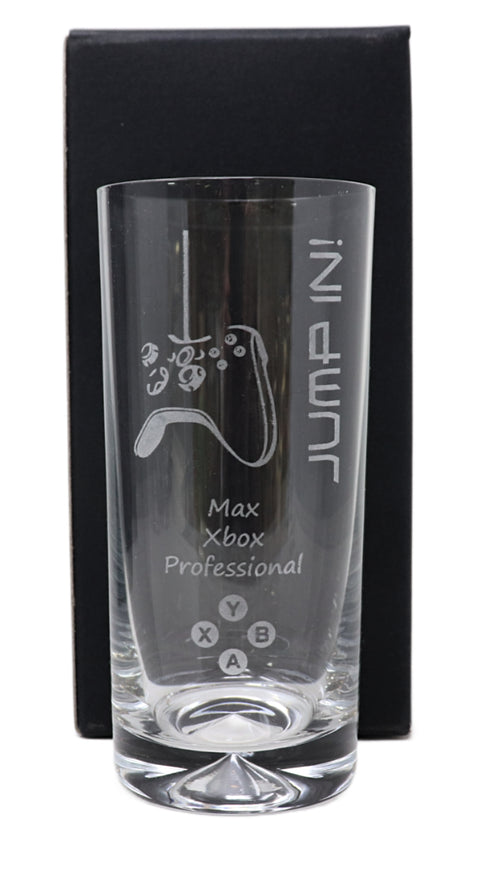 Personalised Highball Glass Gaming Gift Set - Xbox Design