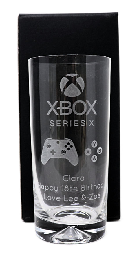 Personalised Highball Glass Gaming Set - Xbox Series X Design